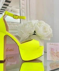 Fabulous Shoes Neon Yellow Heels
