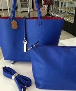 Fabulous Shoes HANDBAGS Royal Blue & Red Reversible Handbag