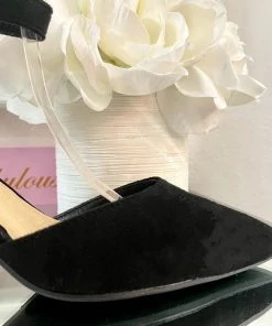 Fabulous Shoes Black Suede Work Pump