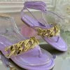 Fabulous Shoes Purple Chain Lace Up Sandals FLAT SANDALS