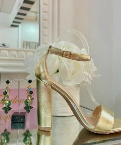 Fabulous Shoes Gold Strap Heels