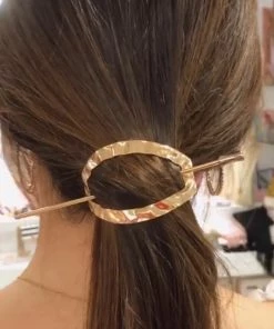 Fabulous Shoes ACCESORIES AND JEWELRY Metal Ruffled Gold Hair Pin