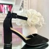 Fabulous Shoes Black Suede Work Pump