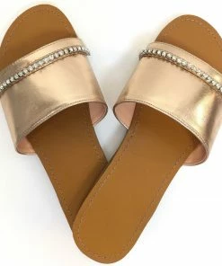 Fabulous Shoes Rhinestone Rose- Gold Sandals 7 Fabulous Shoes Rhinestone Rose- Gold Sandals
