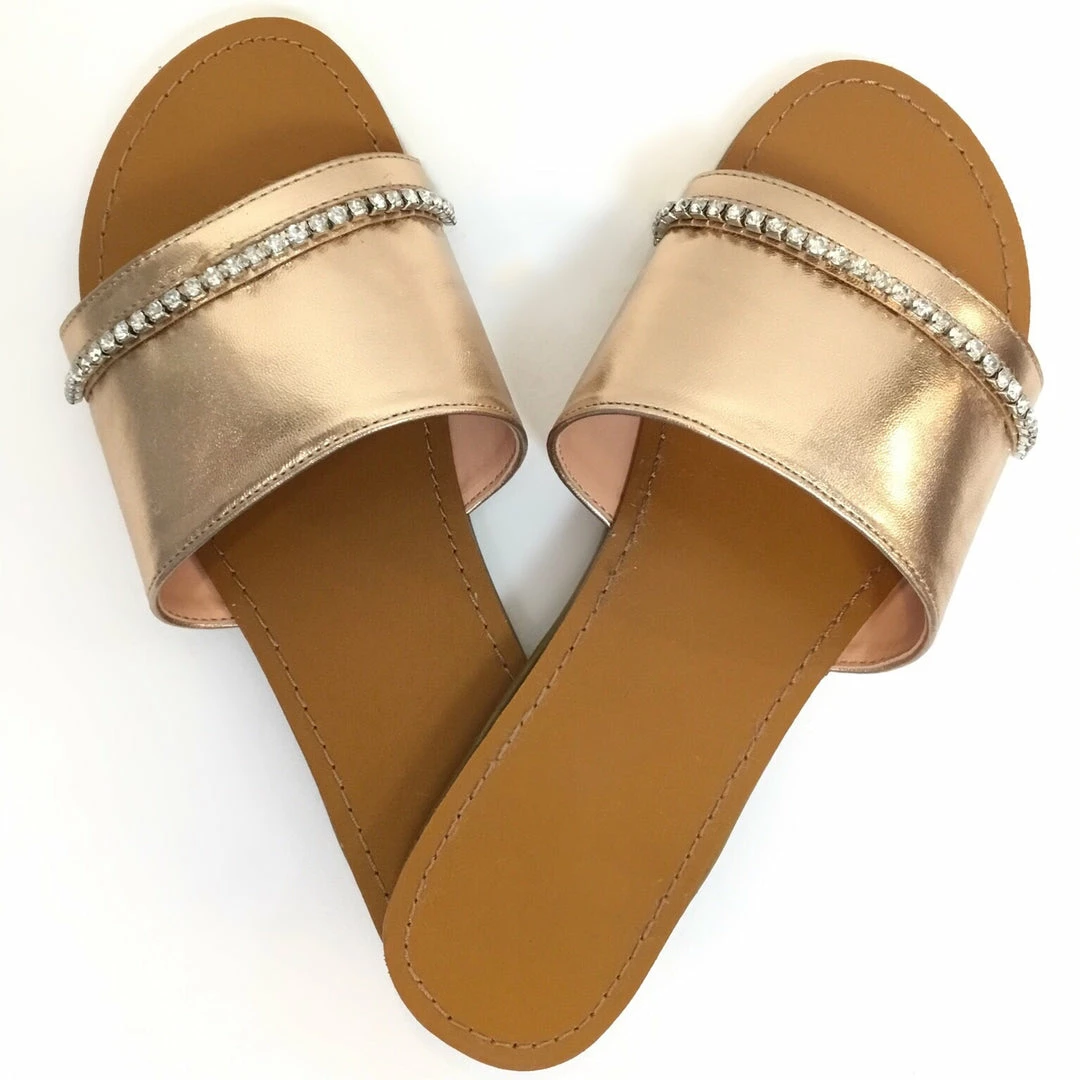 Fabulous Shoes Rhinestone Rose- Gold Sandals 4 Fabulous Shoes Rhinestone Rose- Gold Sandals