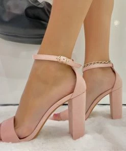 Fabulous Shoes Blush Suede Heels