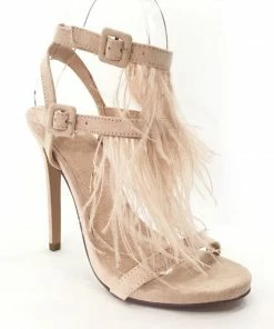 Fabulous Shoes Nude Feather Heels