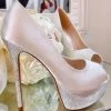 Fabulous Shoes Satin White Heels