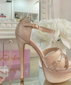Fabulous Shoes Rose Gold Fashion Style Heels