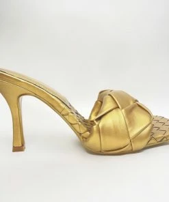 Fabulous Shoes Golden Square Heels