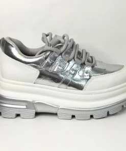 Fabulous Shoes High Fashion Silver Sneakers