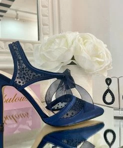Fabulous Shoes Navy Blue Bride Heels