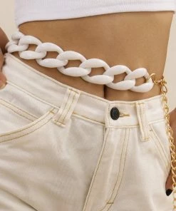 Fabulous Shoes White Chain Belt Others
