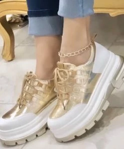Fabulous Shoes High Fashion Gold Sneakers